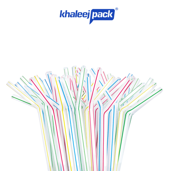 White Multicolor Straw for All Drinks 500 Pcs 6mm Wrapped in Paper