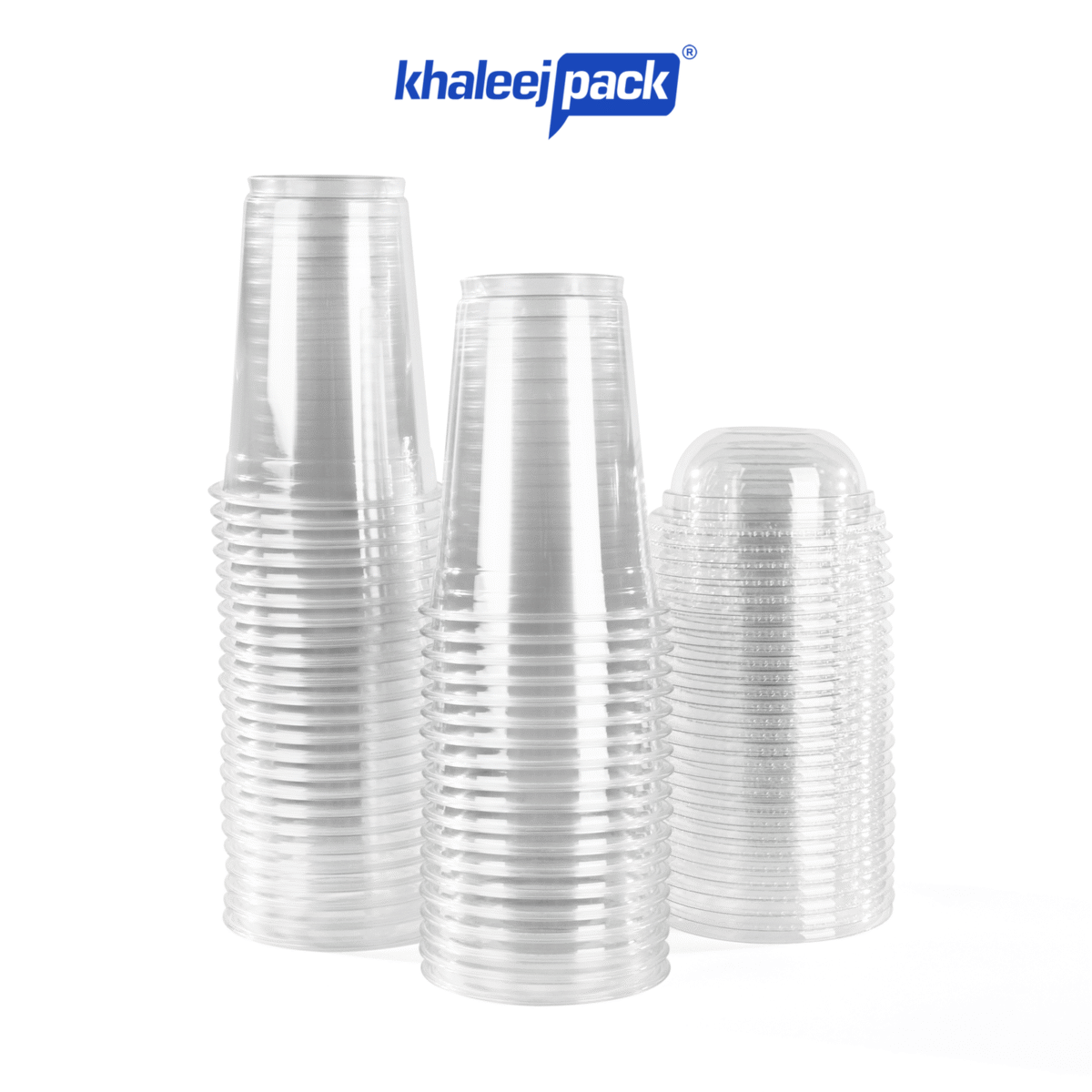10oz 25 Cups Clear Plastic Cups  With Dome Lid - Image 3
