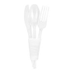 Plastic Cutlery Forks and Spoons – Disposable Plastic Cutlery Set Transparent [50 Set] 150 PCS of Plastic Cutlery [Spoon 50, Fork 50, Knives 50, Tissues 50] Utensils Plastic Heavy Duty BPI Certified