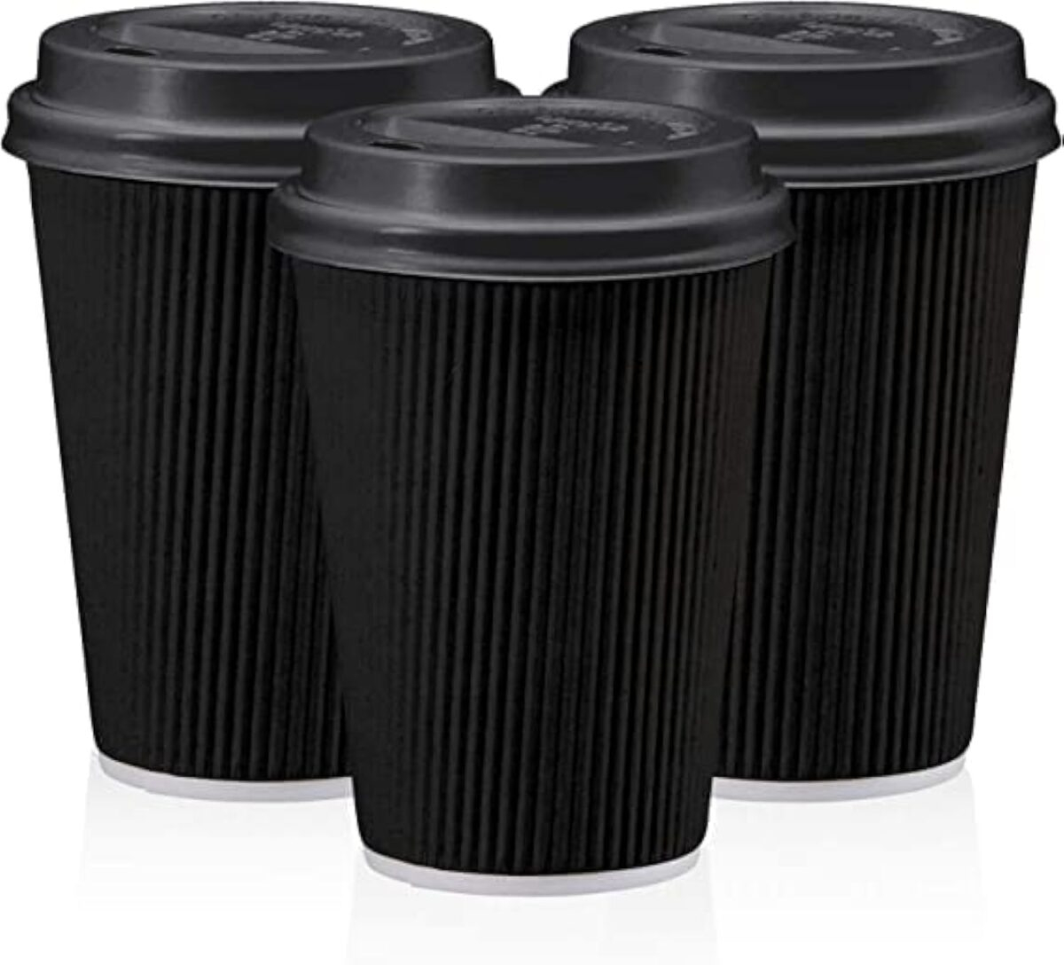 Insulated Ripple Wall Paper Cup 12oz with Lid Pack of 10 - Image 1