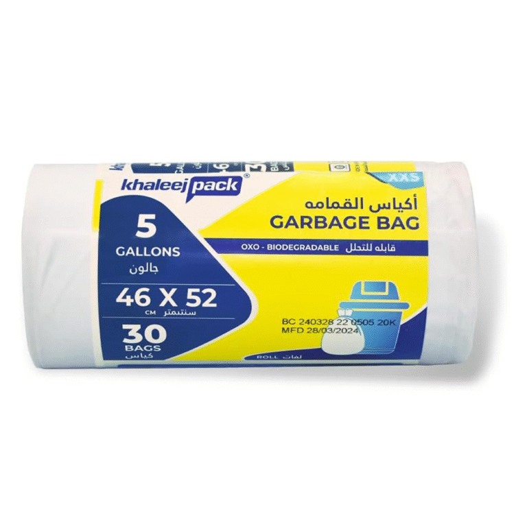 5 Gallon White Trash Bags – Pack of 30