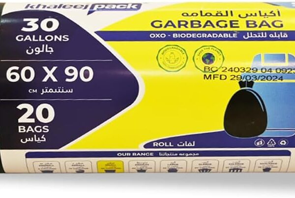 30 gallon Garbage Bag Black - 20  Bags