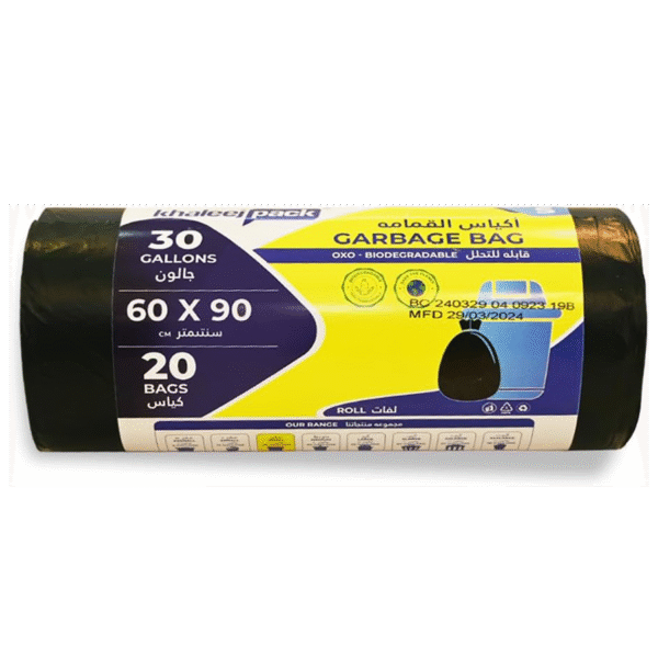 30 gallon Garbage Bag Black - 20 Bags