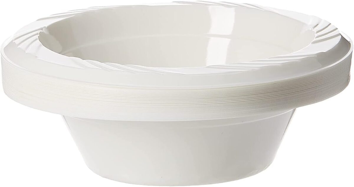 12 oz White Plastic Bowl - Pack of 25 - Image 1