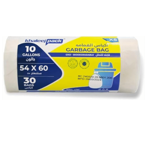 10 Gallon White Trash Bags – Pack of 30