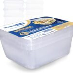 1500ml Microwaveable Rectangle Food Containers with Lids– 5 pcs