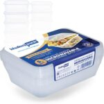 750ml Microwaveable Rectangle Food Containers with Lids – 5 pcs