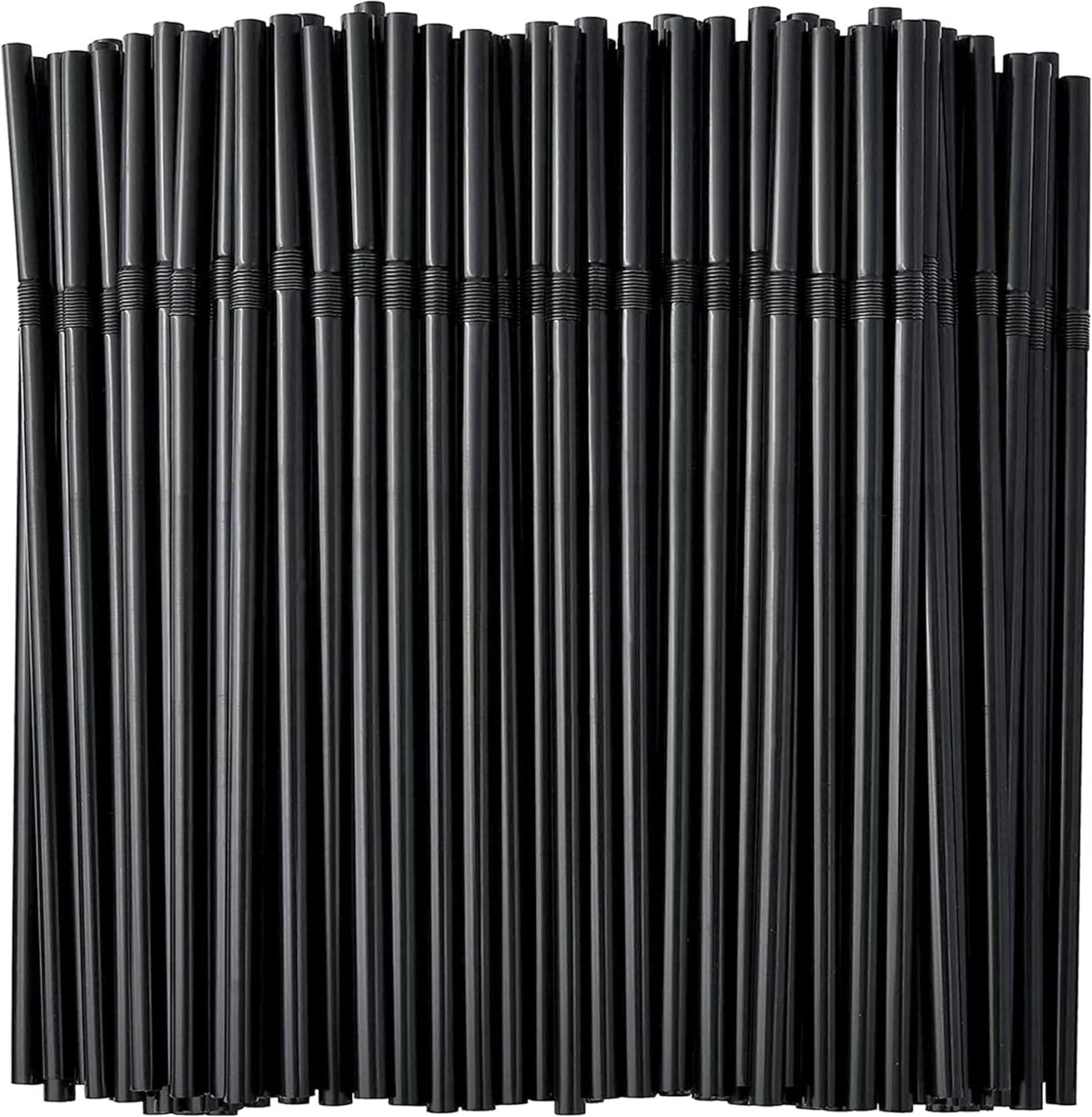 Black Plastic Straws (Indiviual pack) 500 Pcs - Image 1