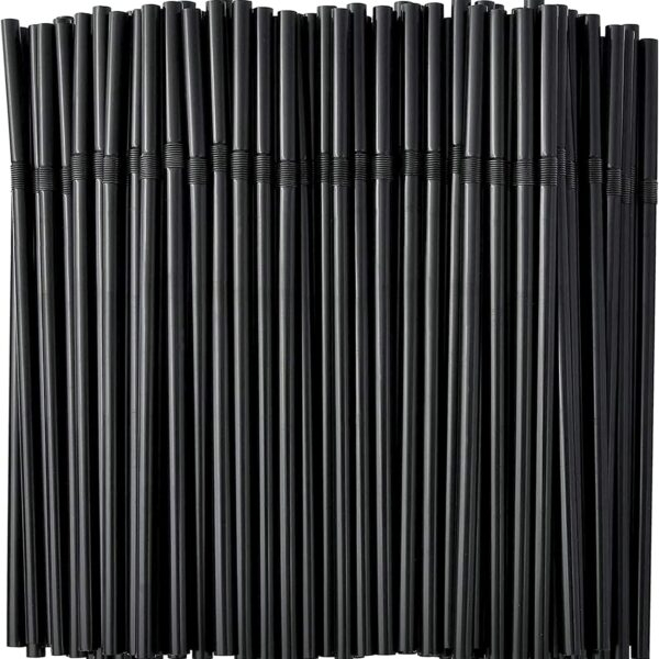 Black Plastic Straws (Indiviual pack) 500 Pcs