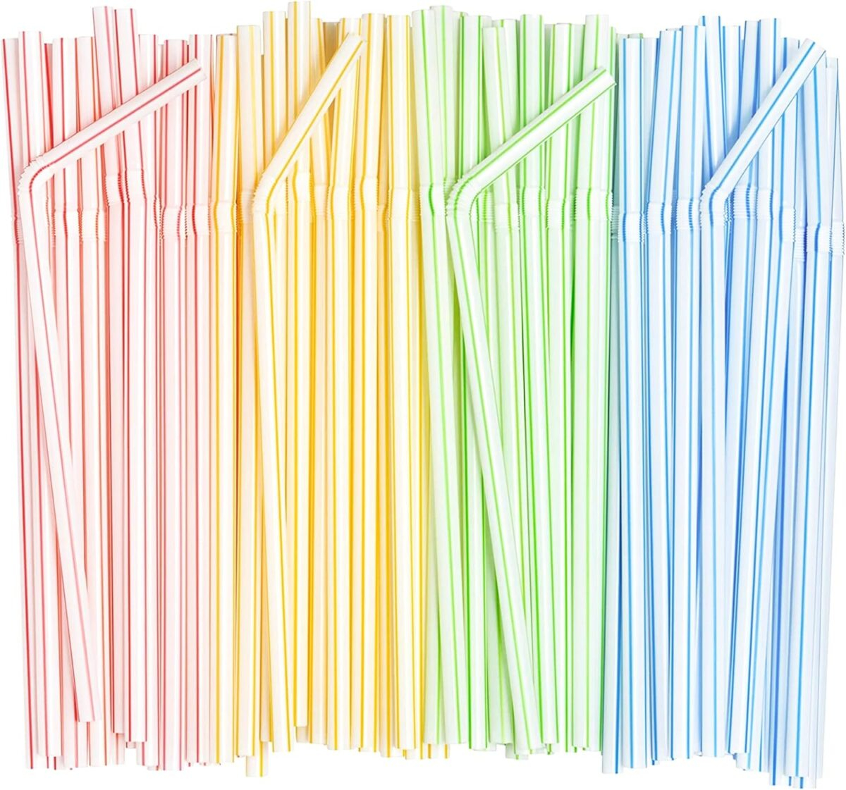Colourful Plastic Straws (individually packed) 500 Pcs - Image 1