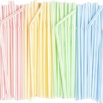 Colourful Plastic Straws (individually packed) 500 Pcs