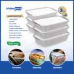 Aluminium Food Storage Container 3650 ML Pack of 6 - Image 2