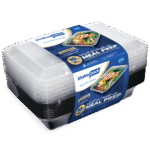 Black Base Rectangular Meal Prep Containers 16 oz – 10 Pack