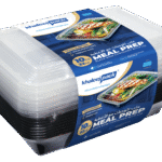 Black Base Rectangular Meal Prep Containers 32 oz – 10 Pack