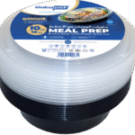 Black Base Round Container with Lid 16 oz - 10 pc