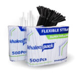 Black Plastic Straws (Indiviual pack) 500 Pcs - Image 2
