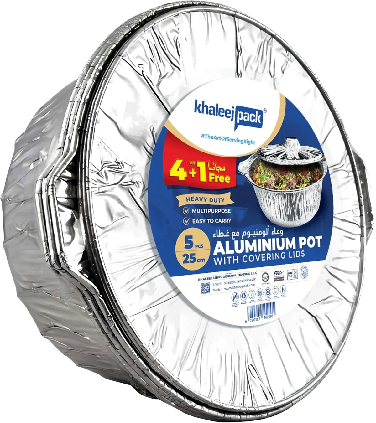 Heavy-Duty Aluminium Cooking Pot Pack of 5 - Image 2